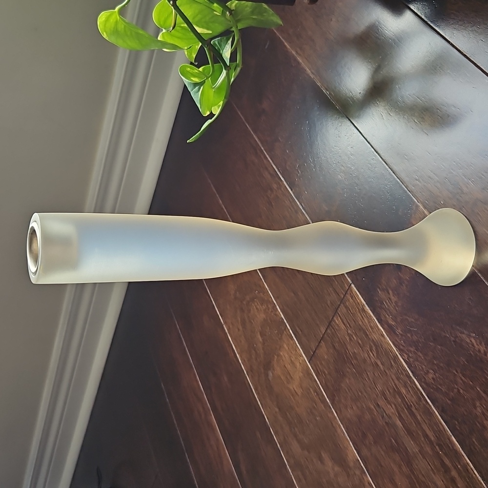 Vintage Candle Holder - Satin Acrylic - 13.6" Tall